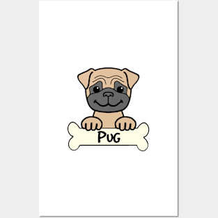 Pug Cartoon Posters and Art